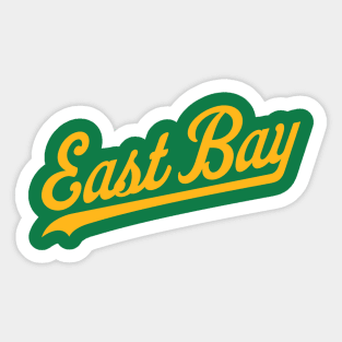 East Bay California Baseball Script T-Shirt: Show Your Love for the Game with Bold Local Flair! Sticker